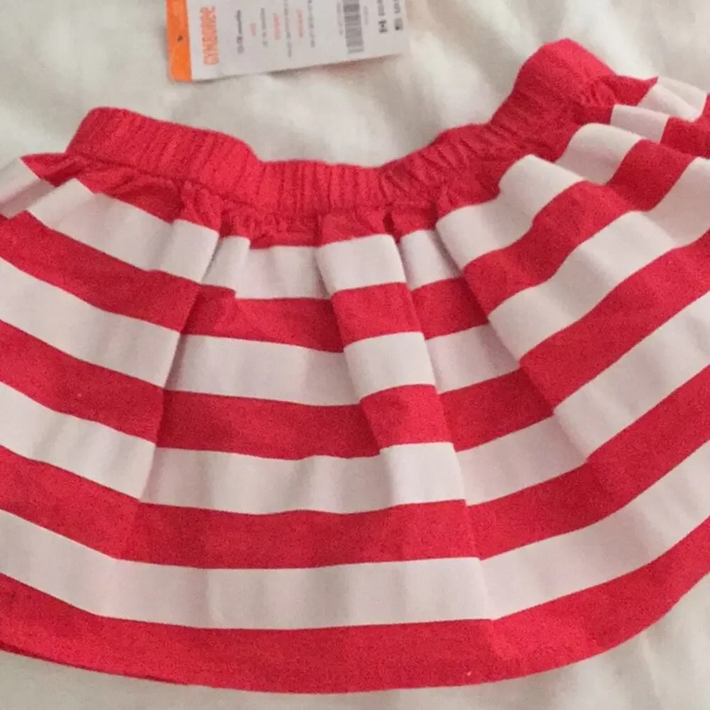 Gymboree Pink white stripe skirt diaper cover NWT